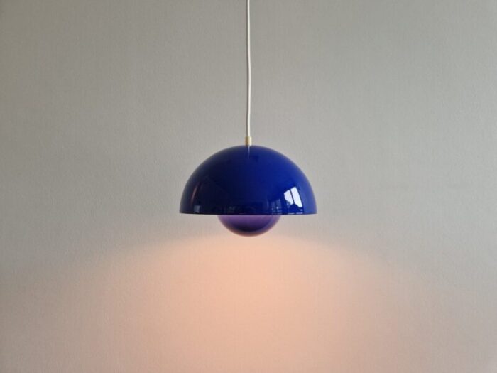 blue flowerpot pendant lamp by verner panton for louis poulsen denmark 1968 6