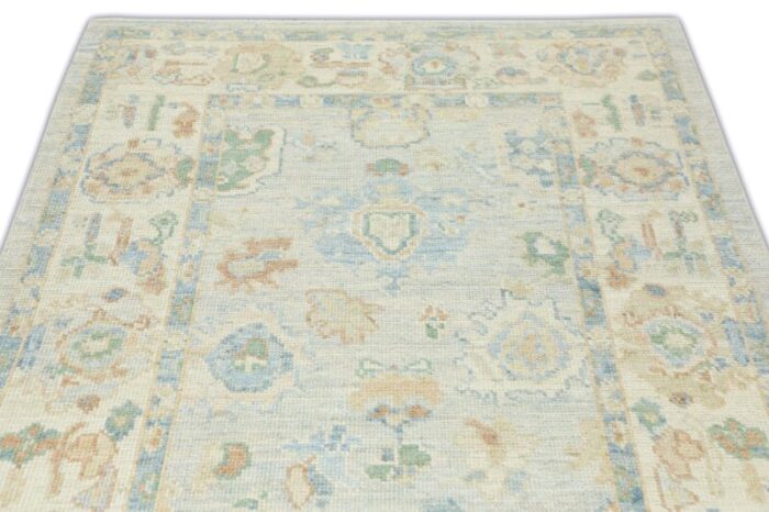 bone gray field multicolor handwoven turkish oushak rug 42 x 6 0640