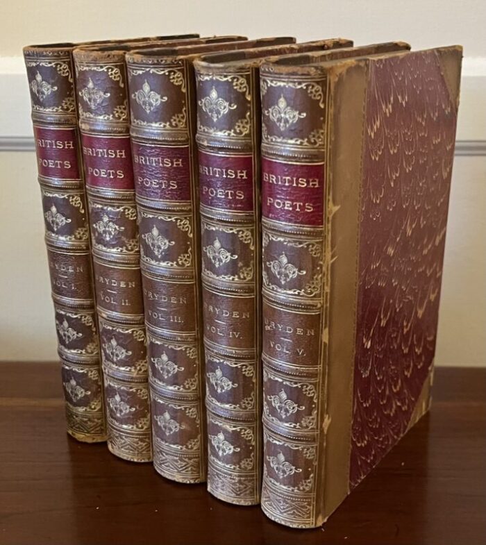 books british poets john dryden fine leather bindings a set of 5 2187