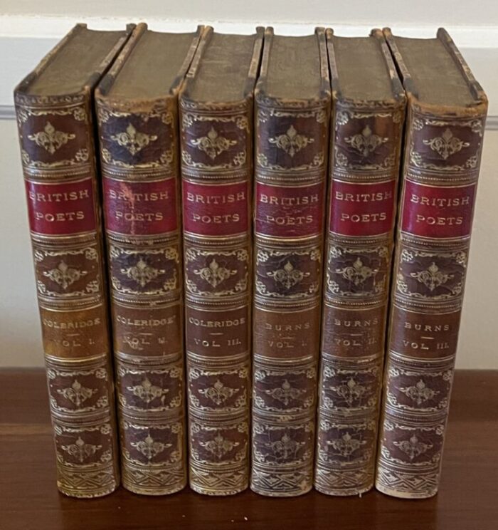 books british poets samuel taylor coleridge and robert burns fine leather bindings a set of 6 3864