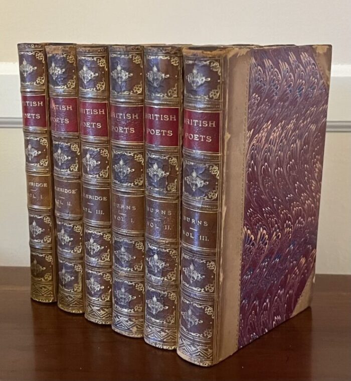 books british poets samuel taylor coleridge and robert burns fine leather bindings a set of 6 8411