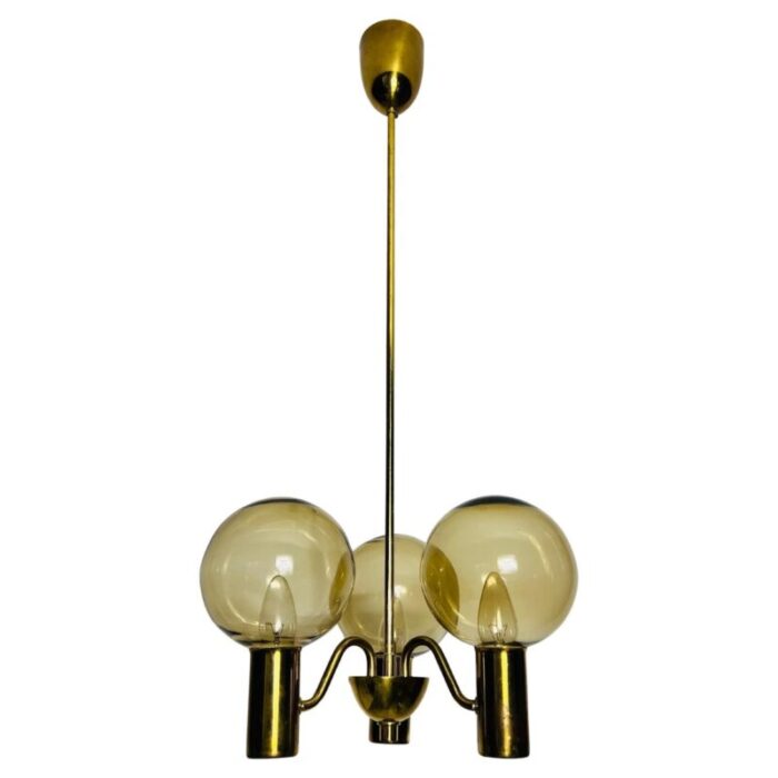 brass and glass chandelier attributed to hans agne jakobsson sweden 1960s 1