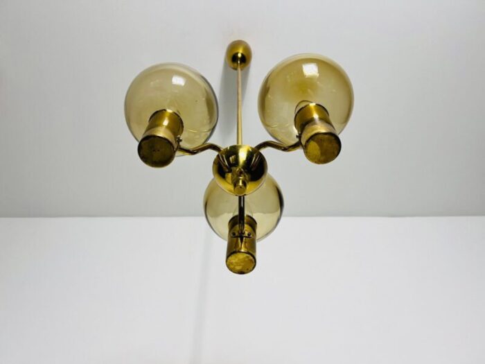 brass and glass chandelier attributed to hans agne jakobsson sweden 1960s 10