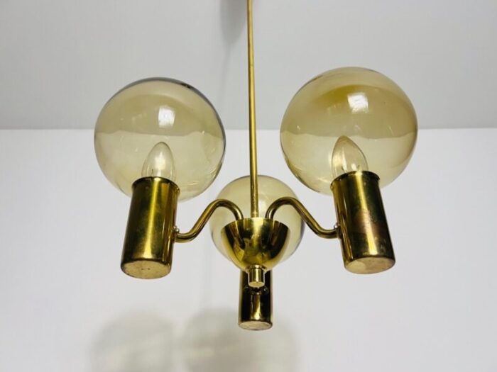 brass and glass chandelier attributed to hans agne jakobsson sweden 1960s 5