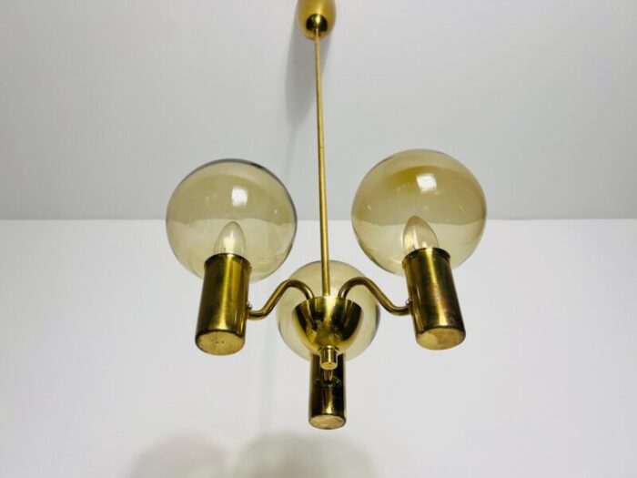 brass and glass chandelier attributed to hans agne jakobsson sweden 1960s 6