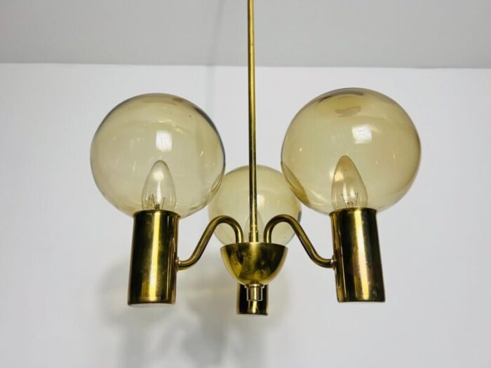 brass and glass chandelier attributed to hans agne jakobsson sweden 1960s 7