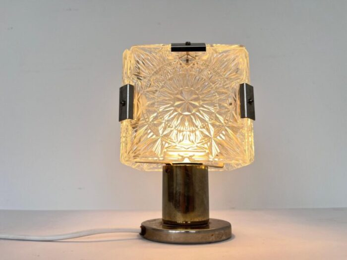 brass crystal table lamp attributed to kamenicky senov 1970s 3