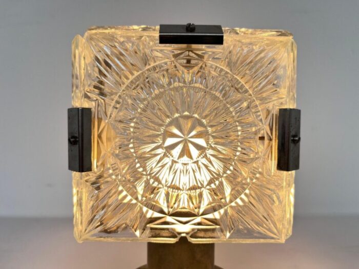 brass crystal table lamp attributed to kamenicky senov 1970s 5