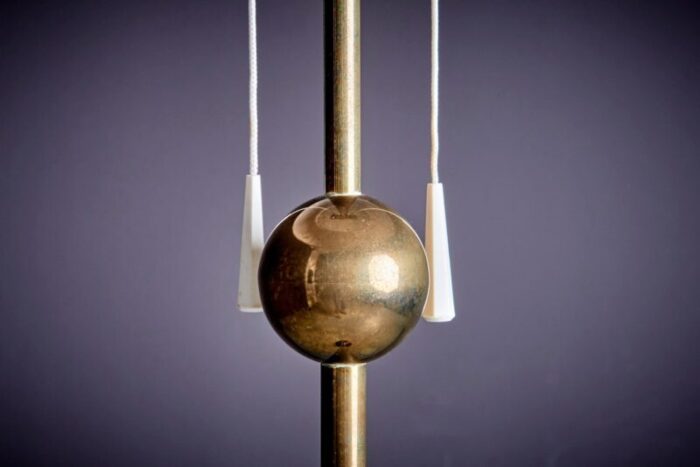 brass floor lamp with round brass base 1960s 7