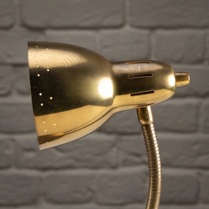 brass gooseneck table lamp by hans agne jakobsson sweden 1950s 6