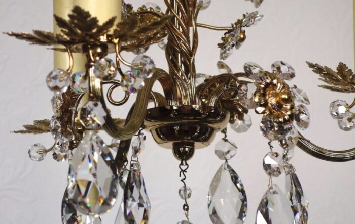 brass lead crystal ernst palm chandelier 10