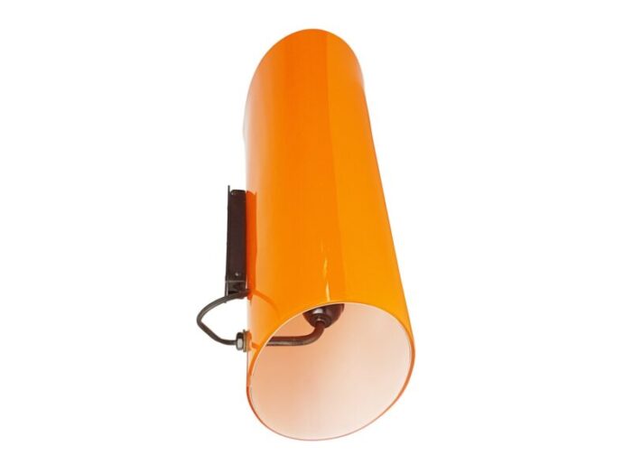 brass orange and white murano glass sconce by vistosi 1960s 2