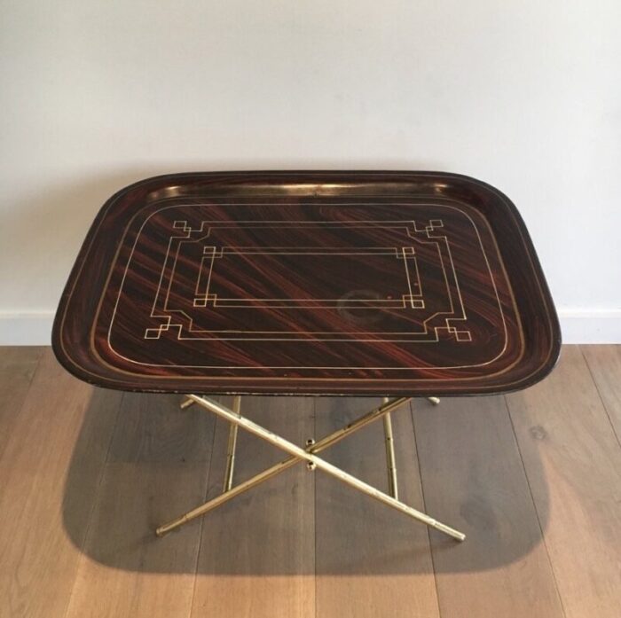 brass painted tole table 1950s 2