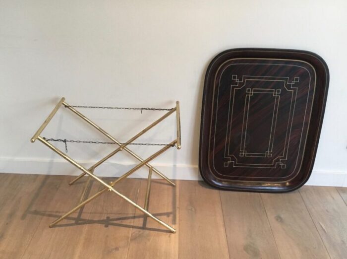 brass painted tole table 1950s 3