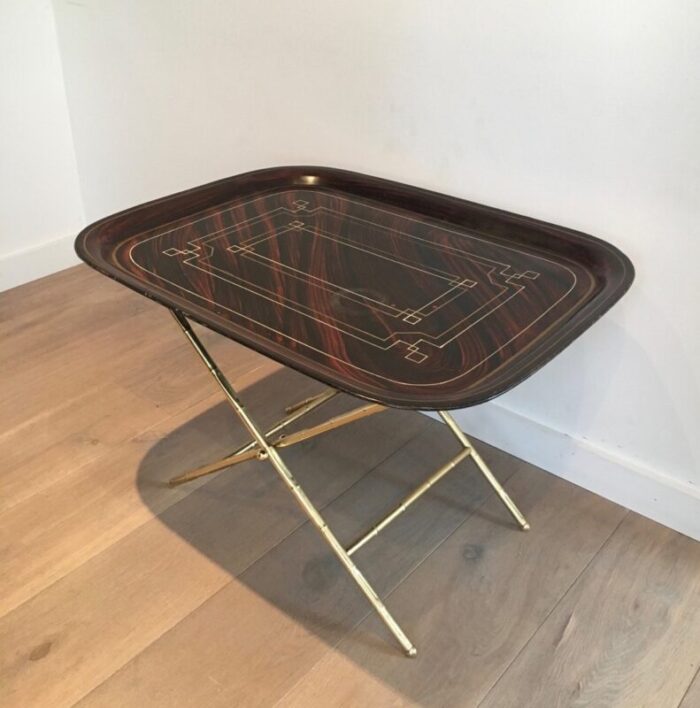 brass painted tole table 1950s 6