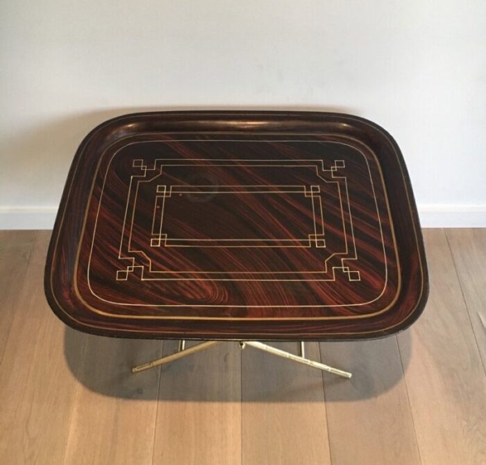 brass painted tole table 1950s 8