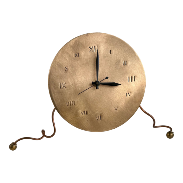 brushed copper mantel clock by christopher poehlmann 1993 1310