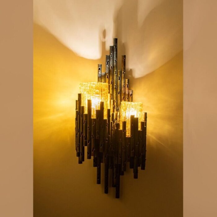 brutalist wall sconces by tom ahlstroem hans ehrlich 1960 set of 2 14