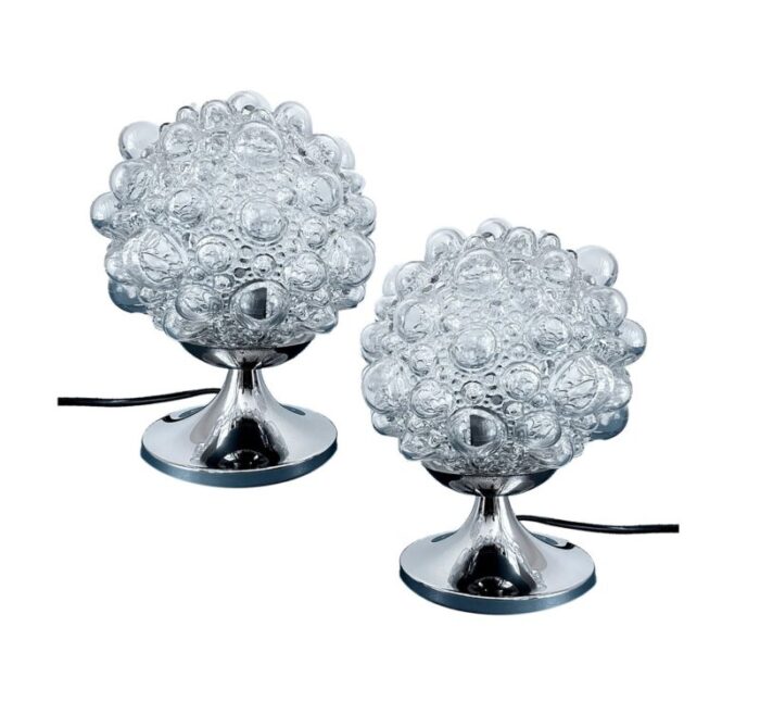 bubble glass table lamps from limburg set of 2 1