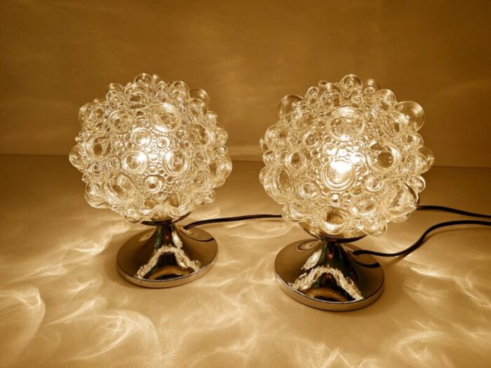 bubble glass table lamps from limburg set of 2 11