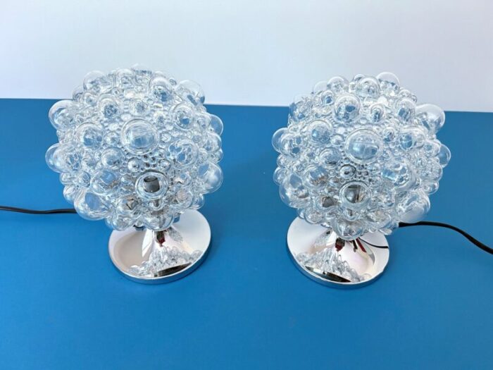 bubble glass table lamps from limburg set of 2 13