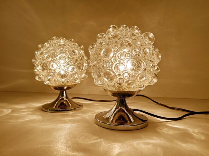 bubble glass table lamps from limburg set of 2 3