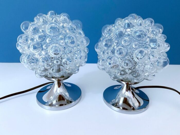 bubble glass table lamps from limburg set of 2 4