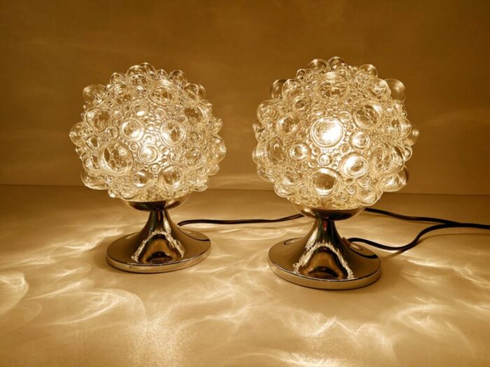 bubble glass table lamps from limburg set of 2 5