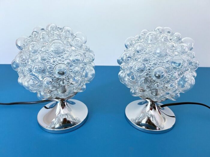 bubble glass table lamps from limburg set of 2 6