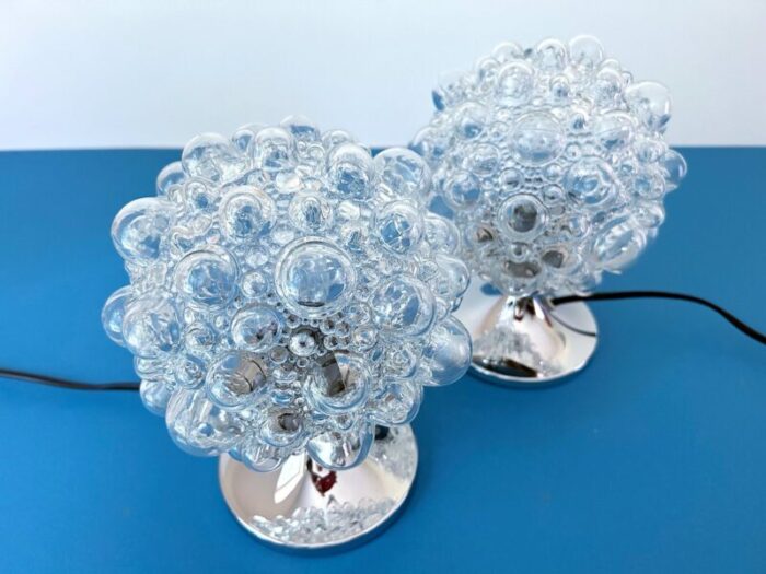 bubble glass table lamps from limburg set of 2 7