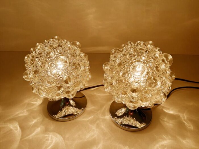 bubble glass table lamps from limburg set of 2 8