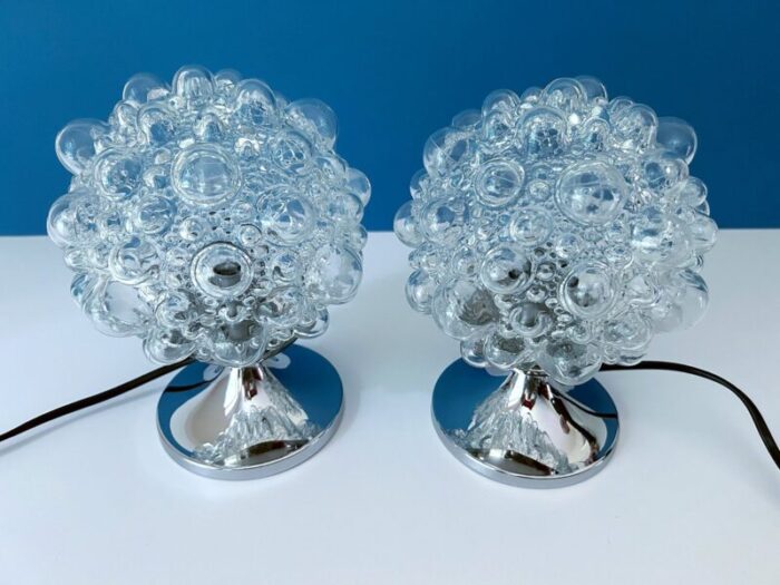 bubble glass table lamps from limburg set of 2 9