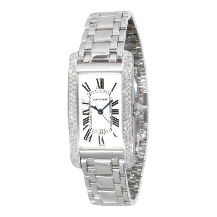 cartier tank americaine wb7026l1 unisex watch in white gold 9564