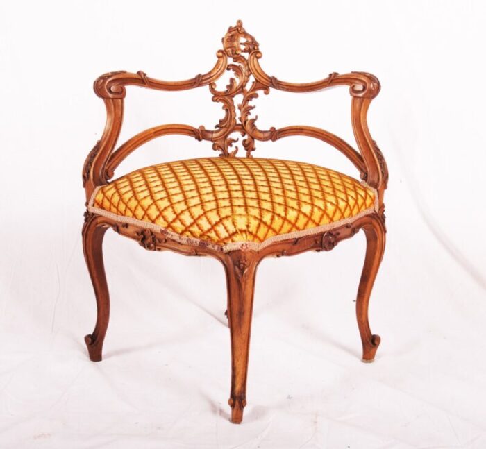 carved walnut french louis xv corner chair 1870 10