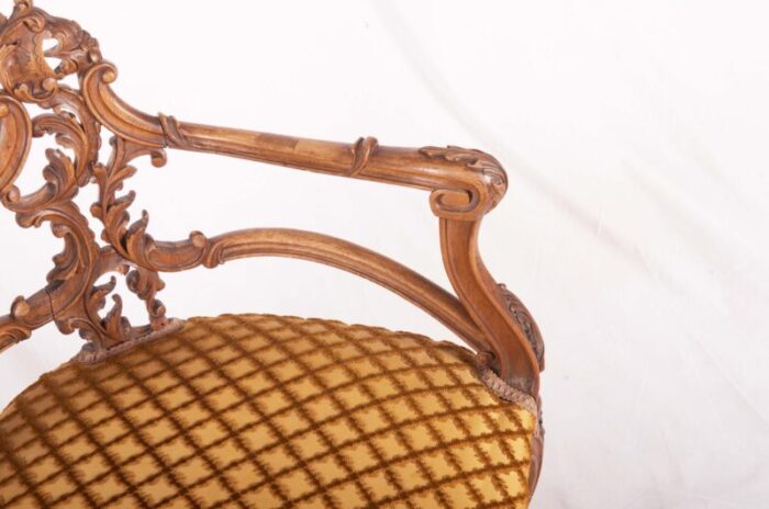 carved walnut french louis xv corner chair 1870 3