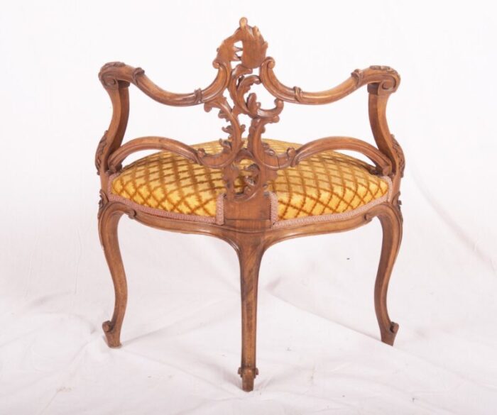 carved walnut french louis xv corner chair 1870 5