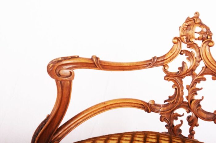 carved walnut french louis xv corner chair 1870 8