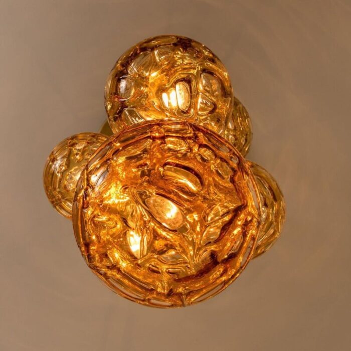 cascade fixture with six yellow murano glass globes 1960s 13