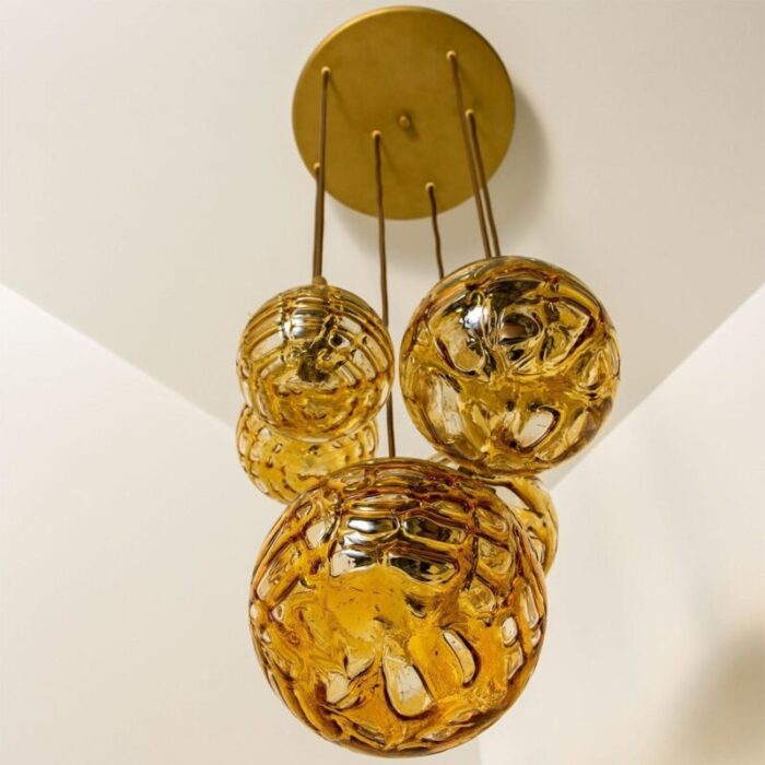 cascade fixture with six yellow murano glass globes 1960s 5