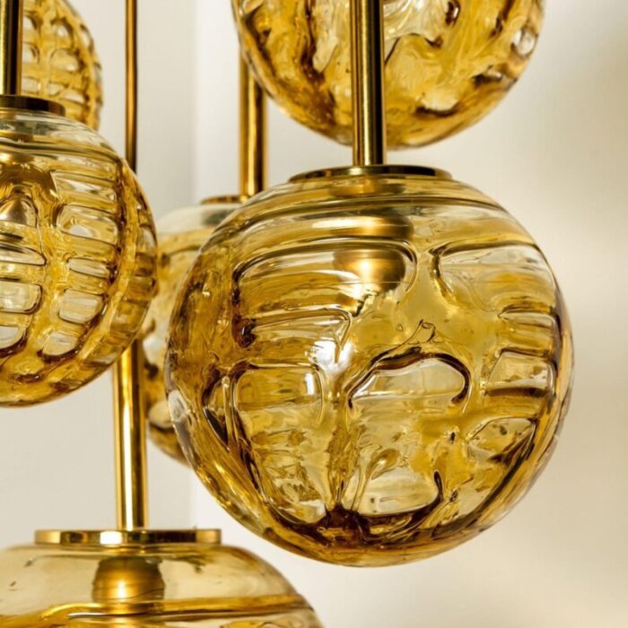 cascade fixture with six yellow murano glass globes 1960s 9