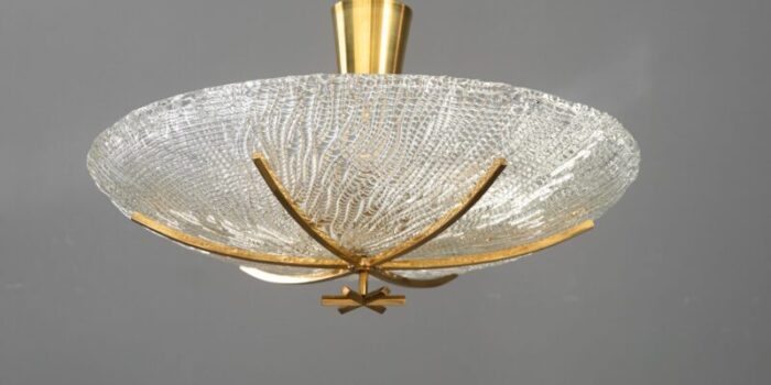 ceiling lamp with structure glass shade by j t kalmar for kalmar lighting vienna 1950s 1