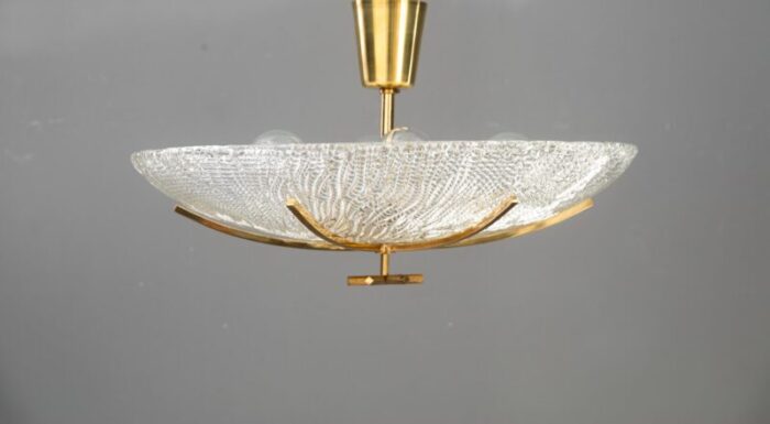 ceiling lamp with structure glass shade by j t kalmar for kalmar lighting vienna 1950s 3