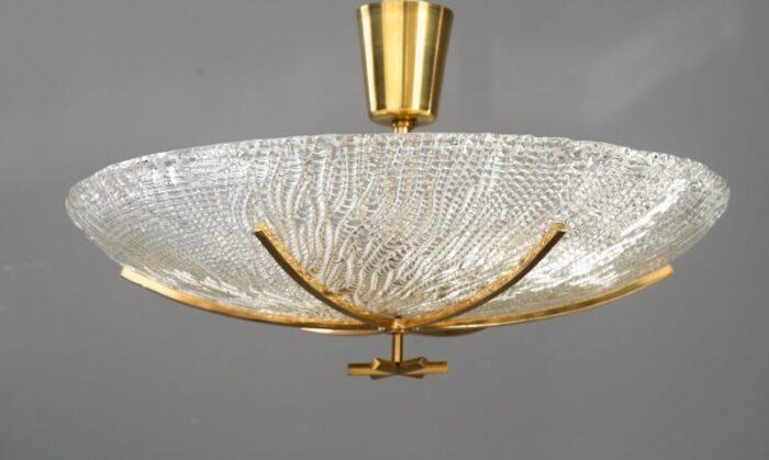 ceiling lamp with structure glass shade by j t kalmar for kalmar lighting vienna 1950s 5