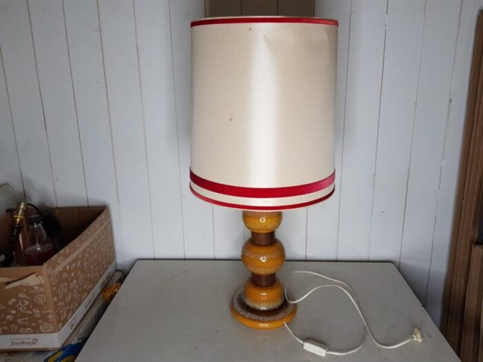 ceramic yellow lamp from kaiser leuchten 1970s 2