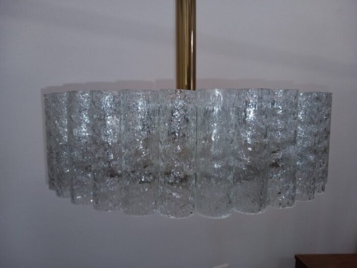 chandelier with 32 glass tubes from doria leuchten germany 1960s 1