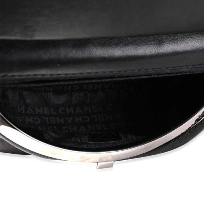 chanel black patent leather chocolate bar wristlet 7449