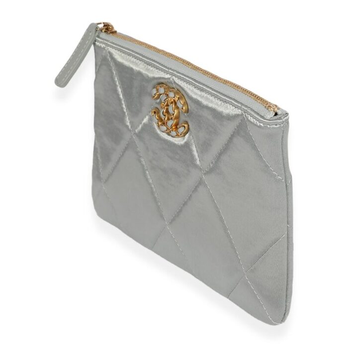 chanel gray quilted satin 19 o case 1241