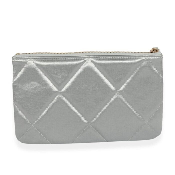 chanel gray quilted satin 19 o case 3377