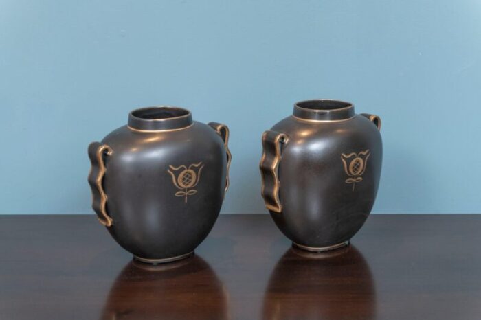 charles catteau art deco vases by boch freres keramis belgium a pair 4878