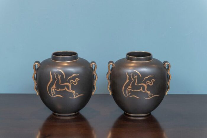 charles catteau art deco vases by boch freres keramis belgium a pair 5987